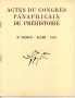 ACTES DU CONGRÈS PANAFRICAIN DE PRÉHISTOIRE